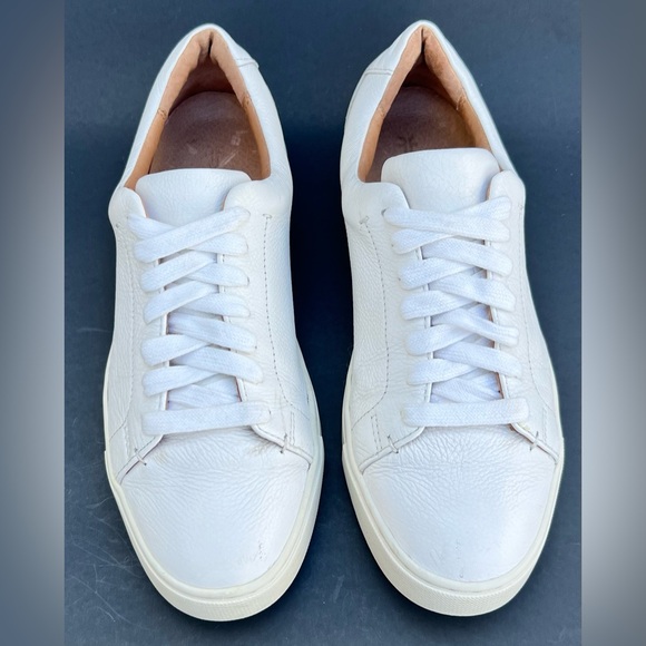 FRYE Ivy Low Lace White Tumbled Leather Sneakers Women's Size 8 US - Picture 6 of 15